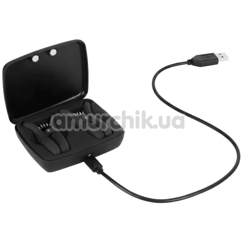 Затискачі для сосків з вібрацією Bedroom Fantasies Vibrating Nipple Clamps, чорні