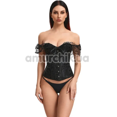 Корсет Star Night Women Lace Short Sleeve Corset, черный - Фото №1