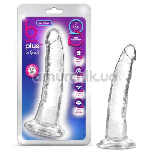 Фаллоимитатор B Yours Plus Lust N Thrust 7, прозрачный