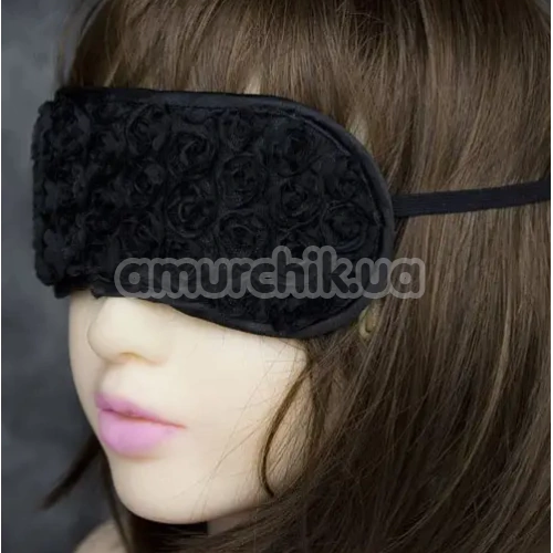 Маска на глаза DS Fetish Blindfold With Rose, черная