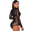 Боді Paris Hollywood Long Sleeve Mesh Bodysuit With Halter Neck, чорне - Фото №2