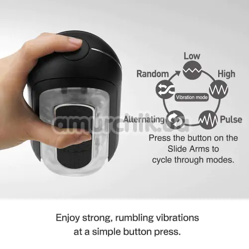 Мастурбатор с вибрацией и ротацией Tenga Flip Zero Electronic Vibrotation, черный