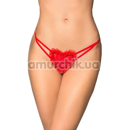 Трусики-стринги с сердечком G-String 2480, красные - Фото №1