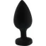 Анальна пробка з червоним кристалом Silicone Jewelled Butt Plug Heart Large, чорна - Фото №5
