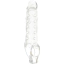 Насадка на пеніс Size Up 1 Inch See-Thru Stretch Penis Extender With Pleasure Dots & Ball Loop, прозора - Фото №3