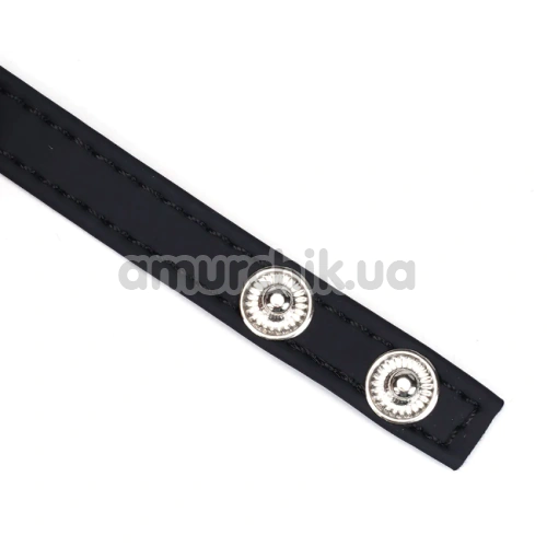 Эрекционное кольцо Liebe Seele Vegan Fetish Faux Leather Cock Ring With 3 Replaceable Rings, черное
