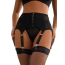 Комплект Star Night Crotchet Garter Belt, черный: пояс для чулок + трусики-стринги - Фото №1