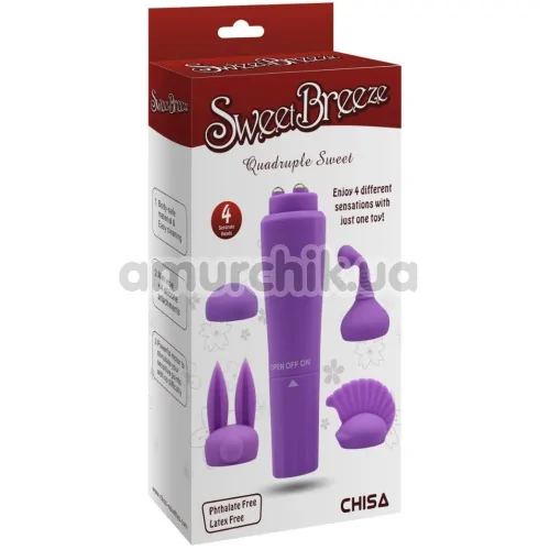 Вибратор Sweet Breeze Quadruple Sweet, фиолетовый