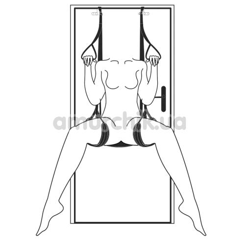 Секс-гойдалка Easy Toys Leg & Bum Support Over The Door Swing, чорна