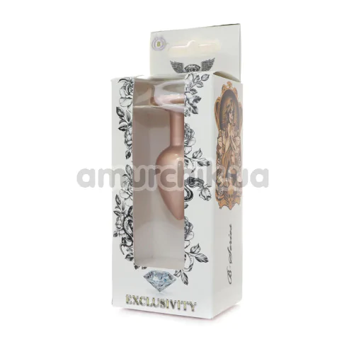 Анальная пробка с прозрачным кристаллом Exclusivity Jewellery Pearl Gold Plug S, золотая