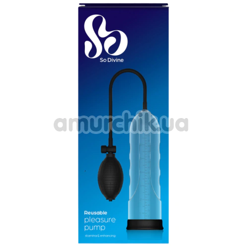 Вакуумна помпа So Divine Reusable Pleasure Pump, прозора