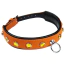 Ошейник DS Fetish Leather Collar Jewel, оранжевый - Фото №1