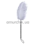 Пір'їнка для пестощів DS Fetish Feather Tickler With Long Handle, сіра - Фото №1