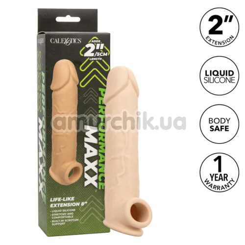 Насадка на пеніс Performance Maxx Life-Like Extension 8, тілесна