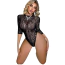 Боди Star Night Zebra Mesh Rhinestone Bodysuit, черное - Фото №3