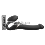 Безремневий страпон з вібрацією Strap-On-Me Multi Orgasm Bendable Strap-On M, чорний - Фото №1