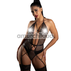 Боді Daring Intimates Wetlook And Fishnet Bodysuit, чорне - Фото №1