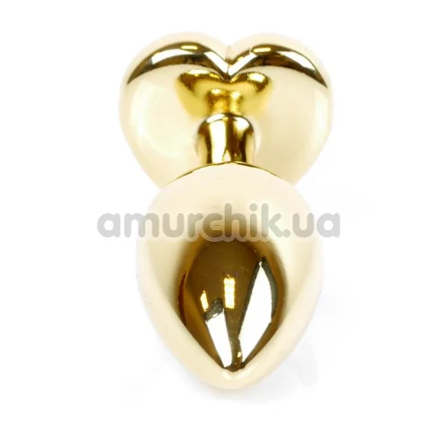 Анальна пробка із рожевим кристалом Exclusivity Jewellery Gold Heart Plug, золота