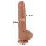Фаллоимитатор Sliding-Skin Dual Layer Dong 9.5 с мошонкой, светло-коричневый - Фото №4