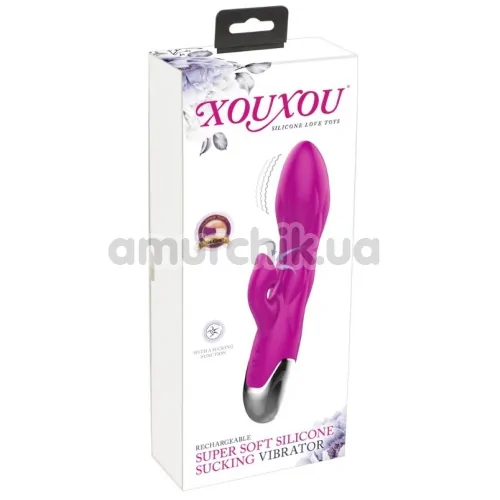 Вибратор XouXou Super Soft Silicone Sucking Vibrator, розовый