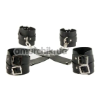 Фиксаторы для рук и ног Loveshop Fet 10 Leather, черные - Фото №1