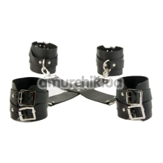 Фиксаторы для рук и ног Loveshop Fet 10 Leather, черные - Фото №1