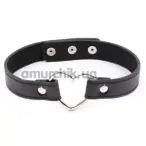 Нашийник DS Fetish Collar With Heart, чорний - Фото №1