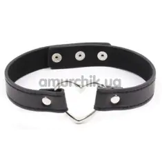 Ошейник DS Fetish Collar With Heart, черный - Фото №1