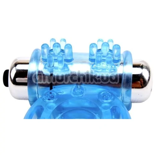 Виброкольцо Get Lock Vibrating Bull Ring, голубое