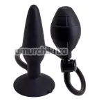 Анальний розширювач Silicone Pleasure Inflatable Butt Plug M, чорний - Фото №1