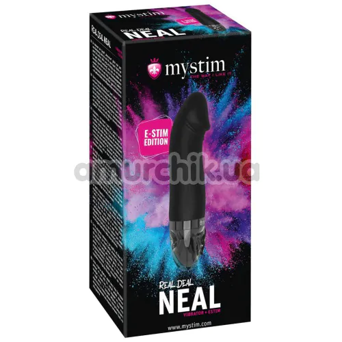 Вибратор для точки G с электростимуляцией Mystim Black Edition Real Deal Neal, черный