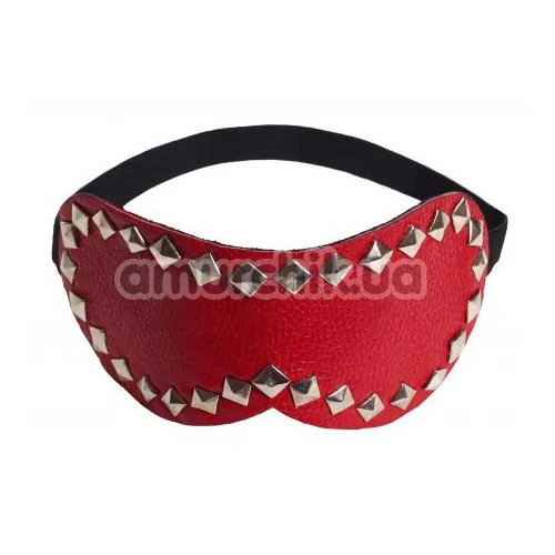 Маска на очі з заклепками sLash Style Leather Mask, червона - Фото №1