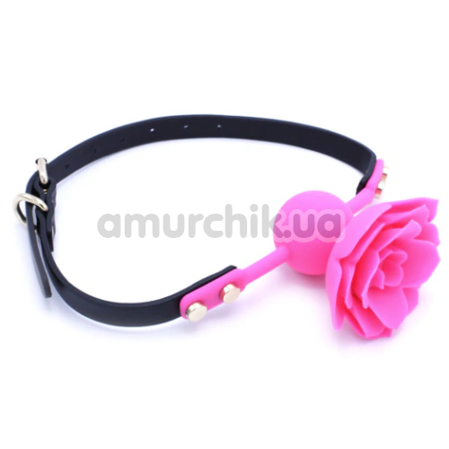 Кляп с розой DS Fetish Silicone Rose Gag, розовый