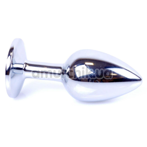 Анальна пробка з блакитним кристалом Exclusivity Jewellery Silver Plug, срібна