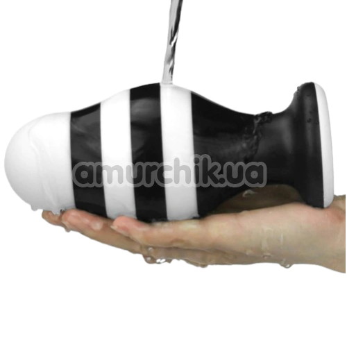 Анальна пробка Love Toy X-Missioner Butt Plug 6.5, чорно-біла