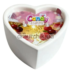 Свеча для массажа Candy Heart Cranberry Champagne - клюквенное шампанское, 70 мл - Фото №1