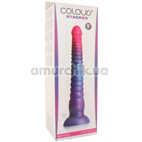 Фаллоимитатор Colours Stacked 9, розово-голубой