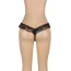 Трусики-стрінги Star Night Open Crotch Lace Ruffles Panties With Pearl, чорні - Фото №4
