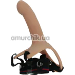 Порожнистий страпон Hollow Strap-On Silicone Curved Dong 5.7, тілесний - Фото №1