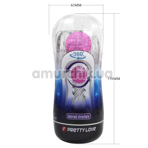 Мастурбатор Pretty Love Vacuum Cup Masturbator Aquarius, прозорий