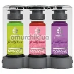 Набор для массажа Fruity Love Massage с согревающим эффектом, клубника/вино, малина/грейпфрут, арбуз, 3 x 50 мл - Фото №1