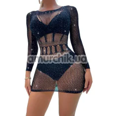 Сукня Star Night Crotchet Mesh Mini Dress, чорна - Фото №1