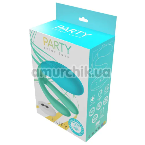 Вібратор з пульсацією Party Color Toys Clipy, бірюзовий