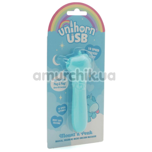 Кліторальний вібратор Unihorn Usb Mount'n Peak, блакитний