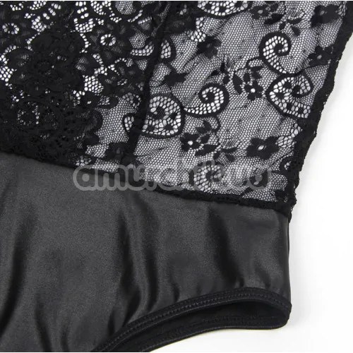 Боді з фіксаторами для рук Star Night Bodysuit With Cuffs, чорне