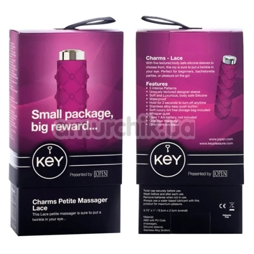 Вибратор KEY Charms Petite Massager Lace, розовый