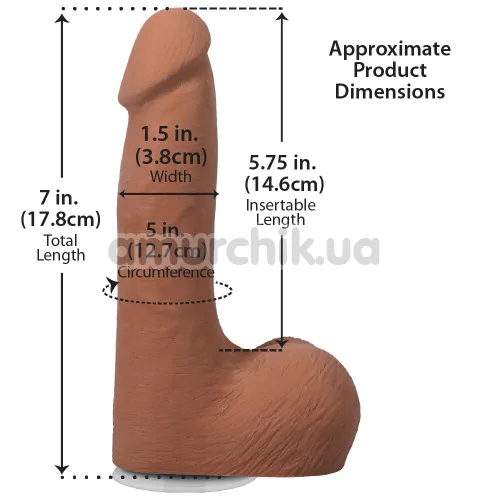 Фаллоимитатор Doc Johnson The Realistic Cock With Balls 7, светло-коричневый