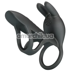 Насадка на пеніс з вібрацією Pretty Love Vibrating Penis Sleeve Matty, чорна - Фото №1