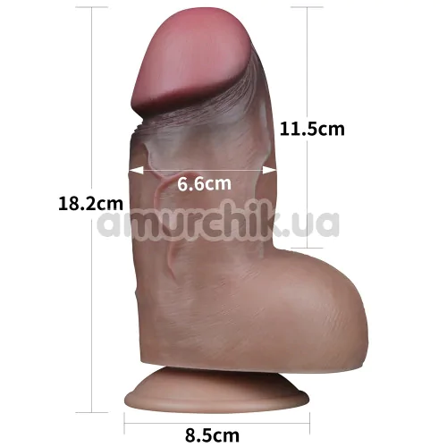 Фаллоимитатор Dual-Layered Silicone Nature Cock LV411050, коричневый
