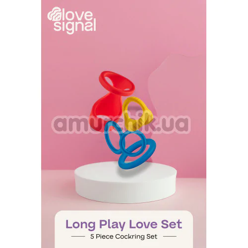 Набір з 5 ерекційних кілець Love Signal Long Play Love Set, різнокольоровий